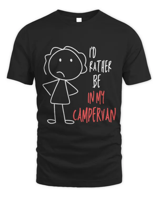 Id Rather Be In My Campervan Funny Motorhome Drawing