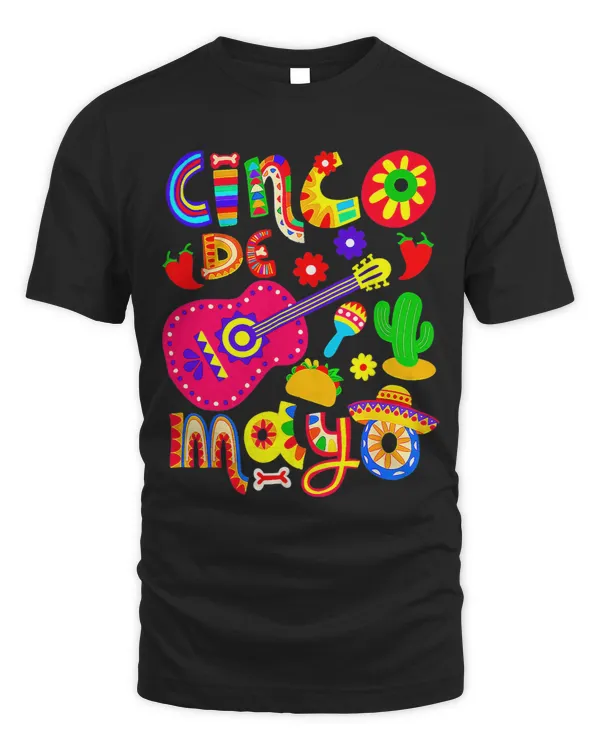 Cinco De Mayo Mexican Guitar Sombrero Lets Fiesta 5 De Mayo 2