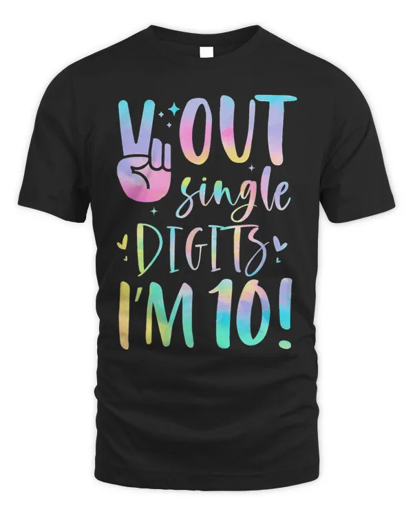 Funny Peace Out Single Digits Im 10 Year Old 10th Birthday