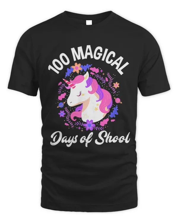 Pony Unicorn Cute Unicorn 100 Magical Days Of School Girl 100th Day Ponies