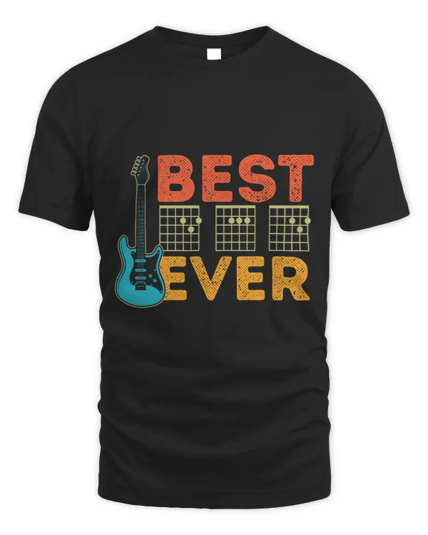 Best Dad Ever D A D Chord Guitar Guitarist Father Vintage