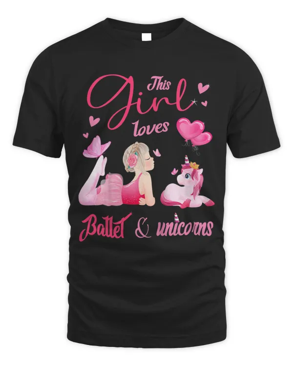 Pony Unicorn Kids This Girl Loves Ballet and Unicorns Ballerina in Tutu Ponies