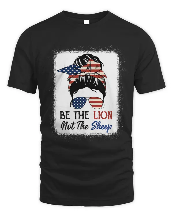 Sheep Lamb Be The Lion Not The Sheep American Flag Sunglasses Messy Bun Ewe Sheeps