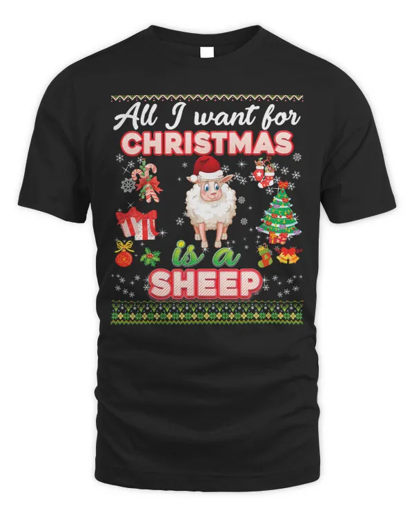 Sheep Lamb All I Want For Christmas Is A Sheep Ugly Sweater Farmer Xmas 84 Ewe Sheeps