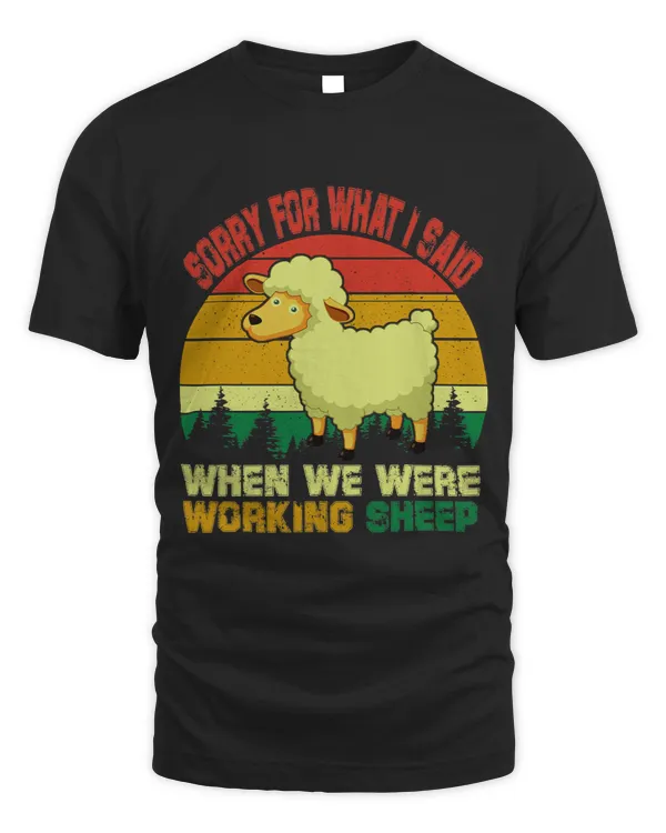 Sheep Lamb Vintage Retro Sorry When Working Sheep Funny Farmer Owner 27 Ewe Sheeps