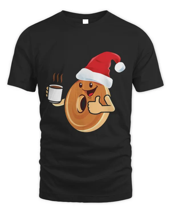Santa Claus Donat Coffee funny cartoon drawing gift