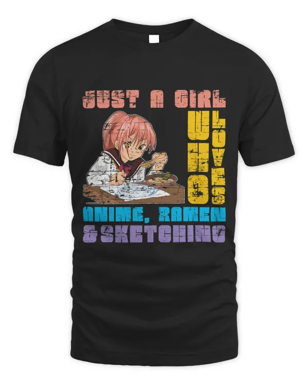 Kawaii Doodle Sketching Ramen Noodles Girls Manga Anime