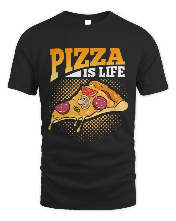 Pizza Is Life Slice Mushroom Hawaiian Tomato Sauce Oven Tee