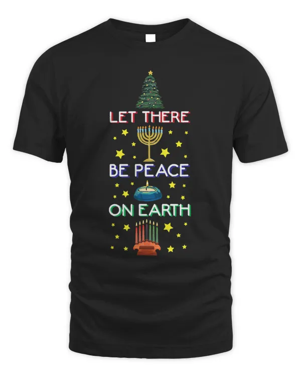 Let There Be Peace On Earth Jewish Christmas Hanukkah Tees