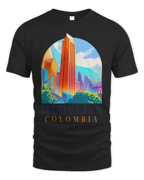 Medellin Colombia Travel Poster Medellin Skyline Traveling