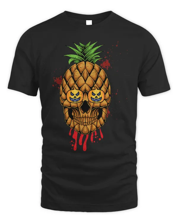 Scary Pineapple Halloween Graphic For Kids Men And Women