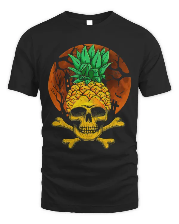 Scary Pineapple Skull Halloween Pineapple Matching Vegan