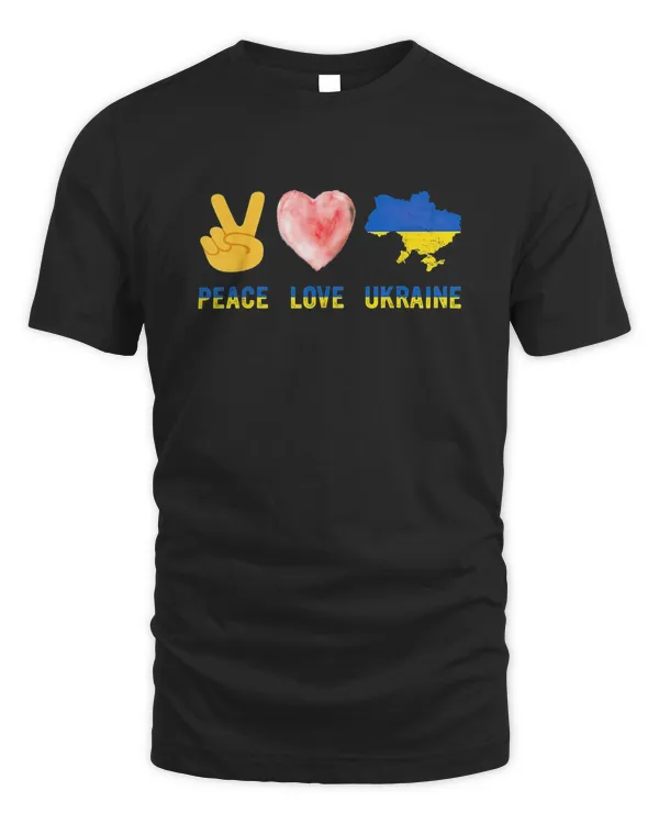 Peace Love Ukraine I Support Ukrainian I Stand With Ukraine T-Shirt