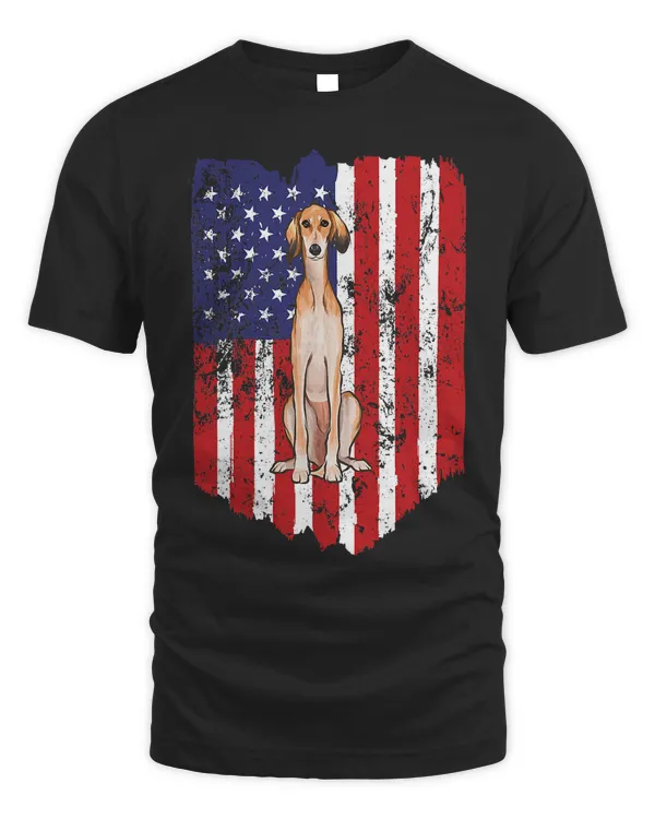 American Flag Saluki 4th Of July USA T-Shirt