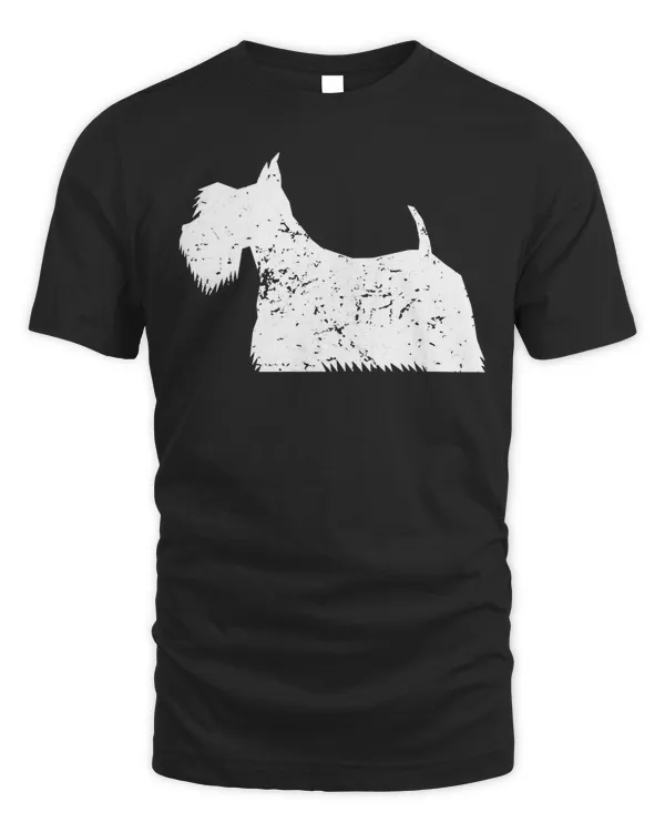 Distressed Scottish Terrier Silhouette Dog Owner Pullover Hoodie