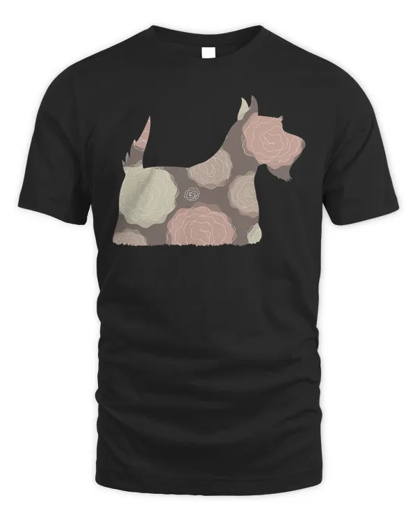 Floral Scottish Terrier Scottie Dog Lover T-Shirt
