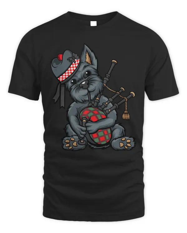 Funny Tartan Day Scottish Terrier Bagpipe Tank Top
