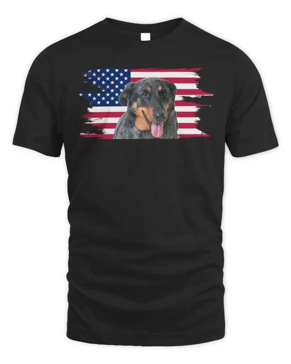 American Flag Dog Beauceron Pullover Hoodie