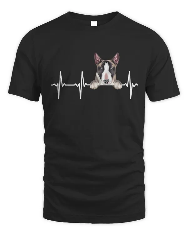 Funny Dog Heartbeat For Miniature Bull Terrier Lovers T-Shirt