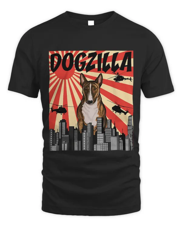 Funny Retro Japanese Dogzilla Miniature Bull Terrier T-Shirt