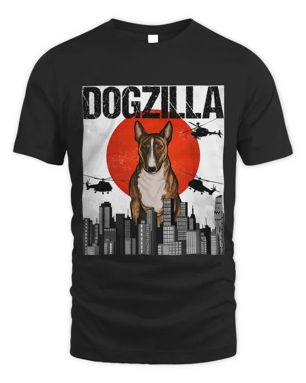 Funny Vintage Japanese Dogzilla Miniature Bull Terrier T-Shirt