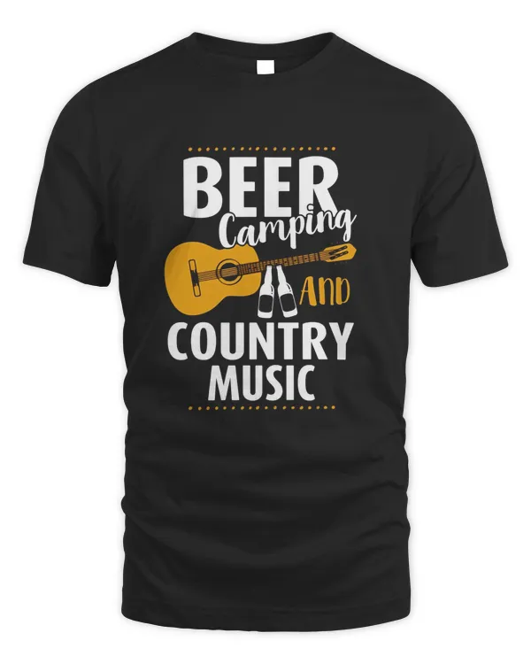 BEER CAMPING AND COUNTRY MUSIC FUNNY COWBOY COWGIRL T SHIRT