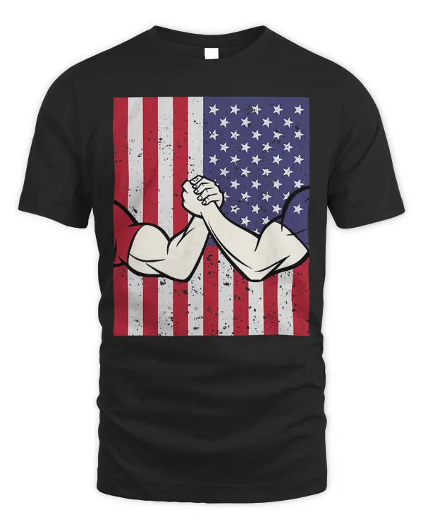 Arm Wrestling Shirt Patriotic Gifts Flag