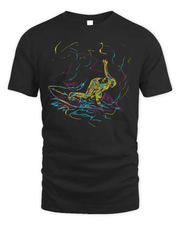 Abstract Art Surfing for Surfer and Surfers T-Shirt