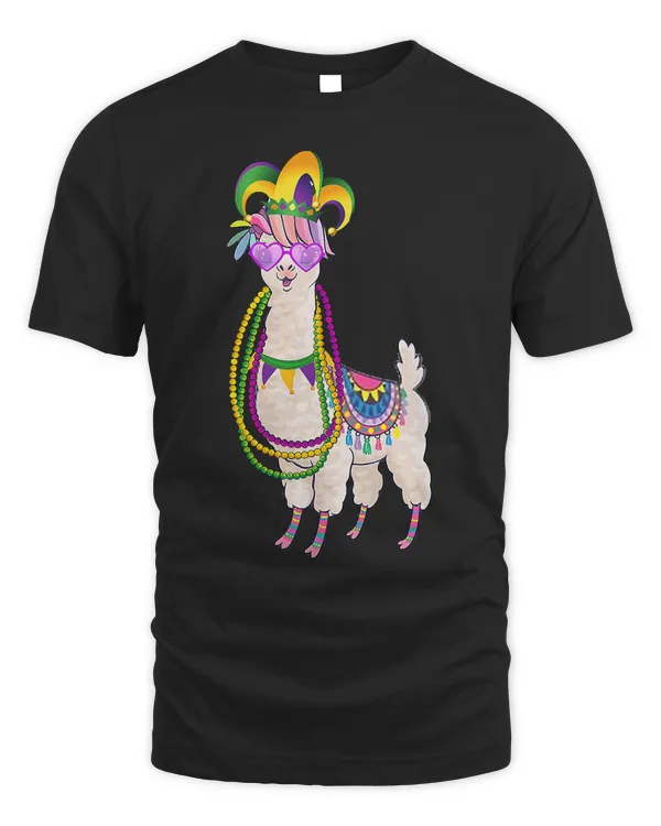 beads & mask mardi gras llama  men women