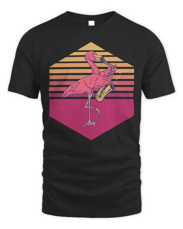 Flamingo Playing Saxophone Vintage T-Shirt