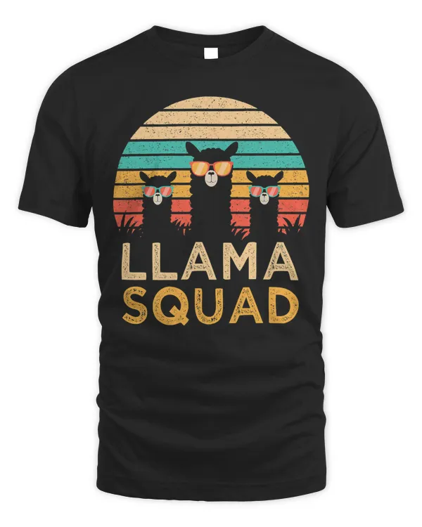 Funny Llama Squad Sunglasses Cool Llamas Vintage Gift T-Shirt