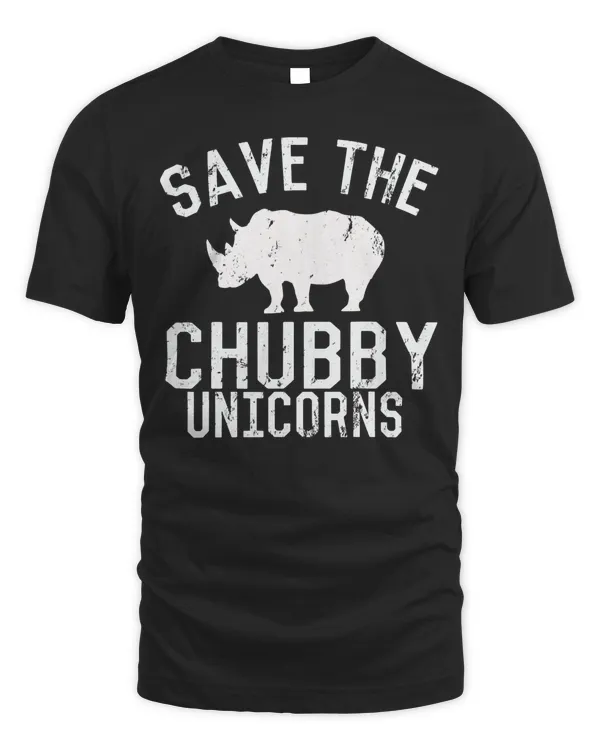Funny Save the Chubby Unicorns Fat Rhino Vintage T-Shirt