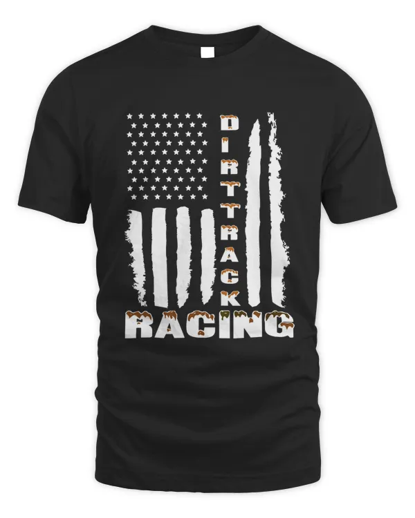 Dirt Track Racing American Flag Funny Mud Design Pullover Hoodie