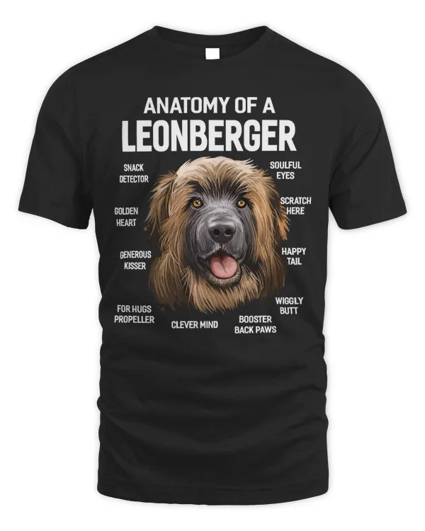 Dogs 365 Anatomy of a Leonberger Dog Funny Gift Pullover Hoodie