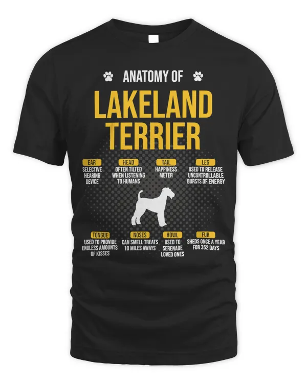 Anatomy Of Lakeland Terrier Dog Lover Long Sleeve T-Shirt
