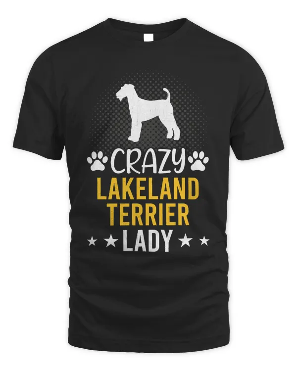 Crazy Lakeland Terrier Lady Dog Lover Long Sleeve T-Shirt