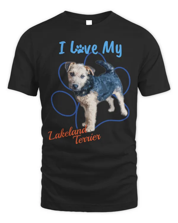 I Love My Lakeland Terrier Best Dog Lover Paw Print T-Shirt!