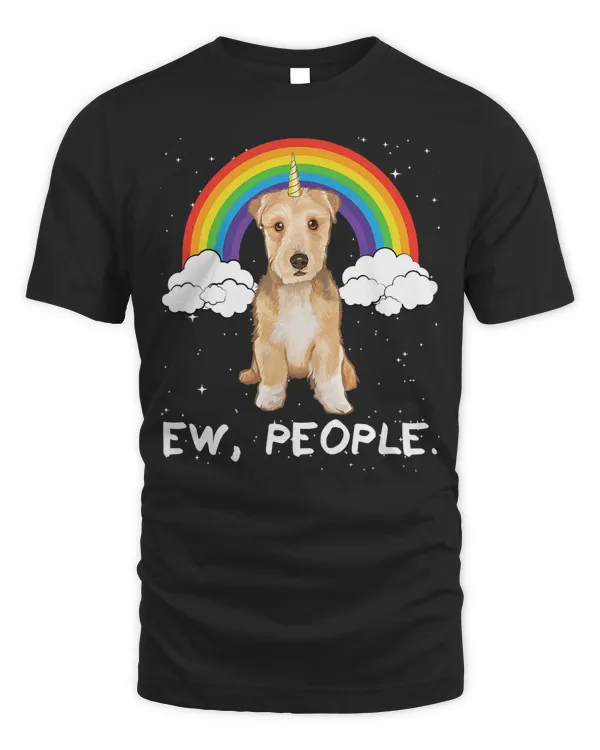Rainbow Lakeland Terrier Ew People Unicorn Dog T-Shirt