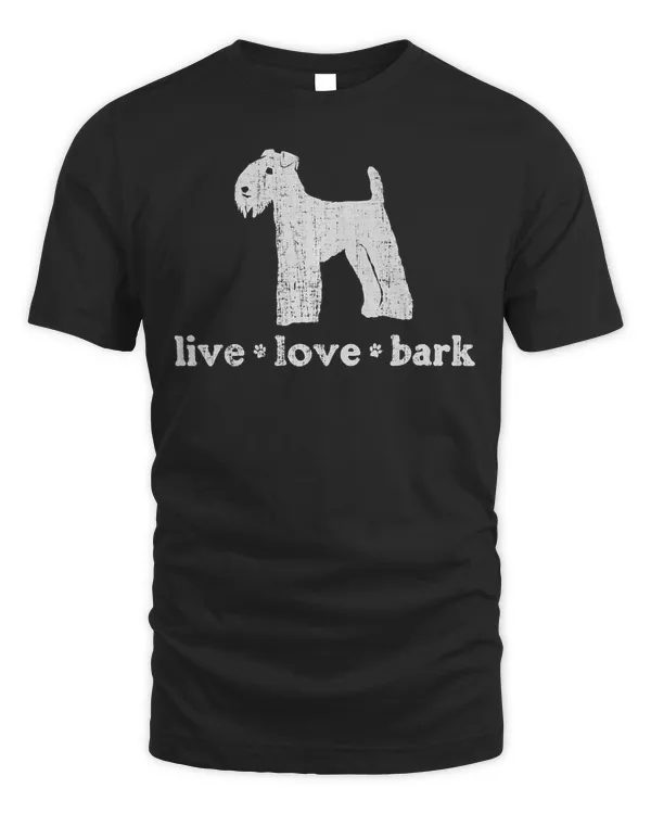 Retro Lakeland Terrier Live Love Bark T-Shirt