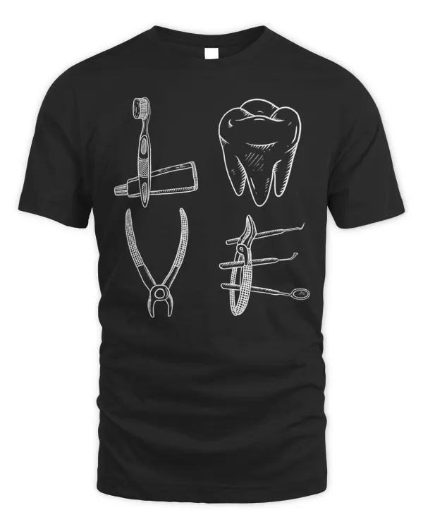 Cool Dental Hygienist Art Men Women Tooth Dental Assistant T-Shirt