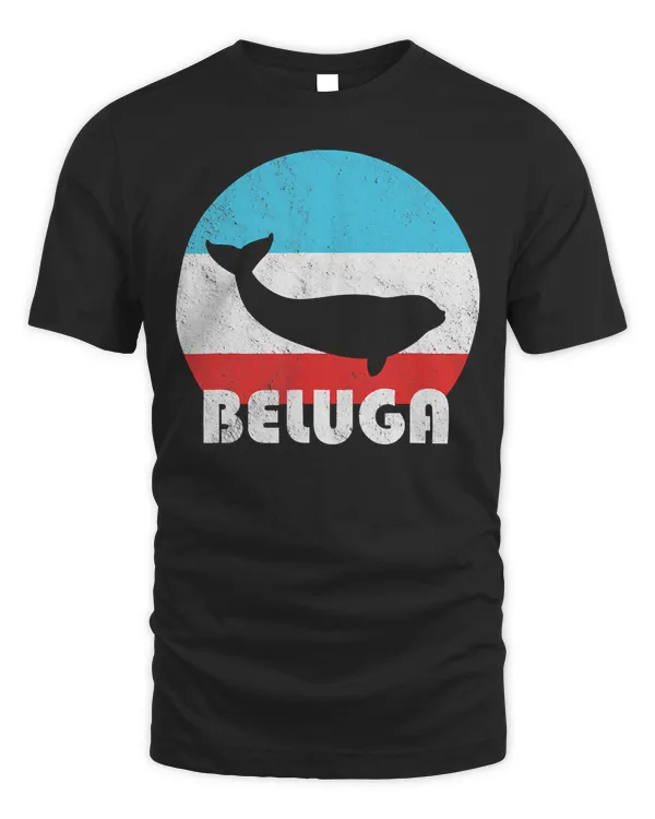 Beluga Whale Vintage Retro Silhouette Gift T-Shirt