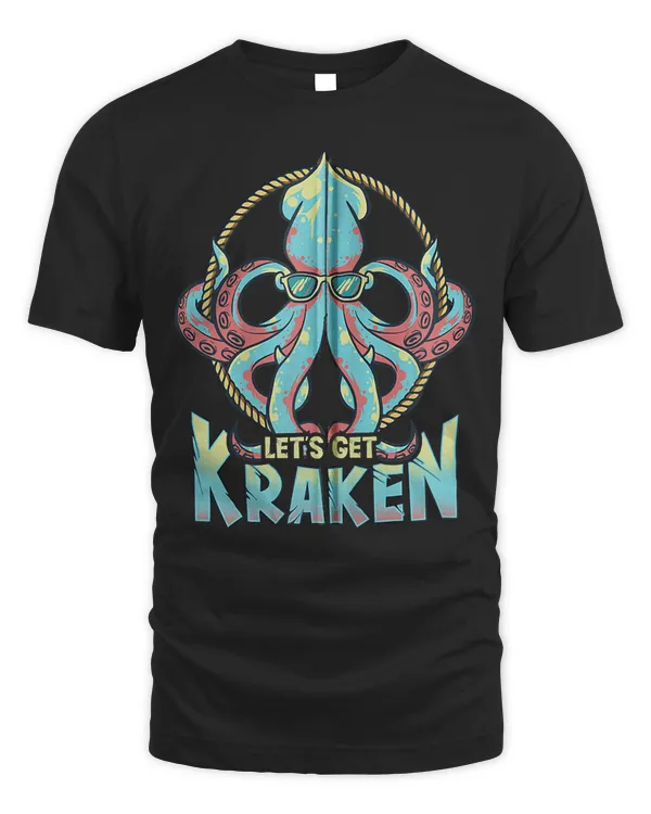 Funny Giant Squid Octopus Marine Biology Lets Get Kraken Zip Hoodie