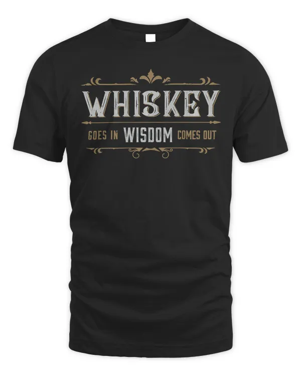 Funny Whiskey Goes in Wisdom Comes Out Cocktail Drinking Premium T-Shirt