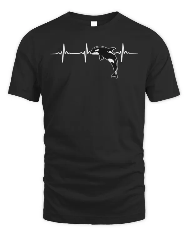 Funny Orca Heartbeat Design Killer Whale T-Shirt