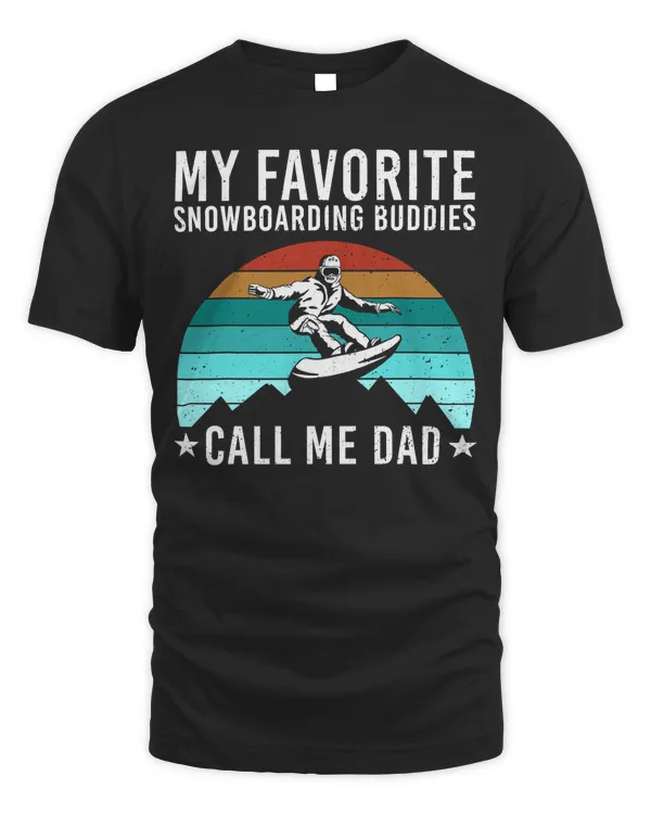 Funny Snowboarding Art Dad Men Father Snowboard Snowboarder T-Shirt