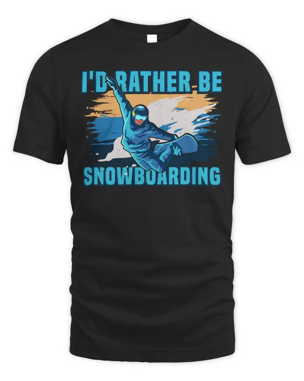 Funny Winter Sport I'D Rather Be Snowboarding Long Sleeve T-Shirt