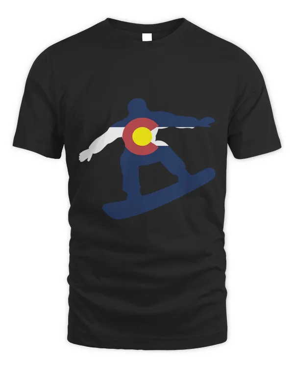 Colorado Flag Snowboarding Winter Hoodie Gift Idea Pullover Hoodie