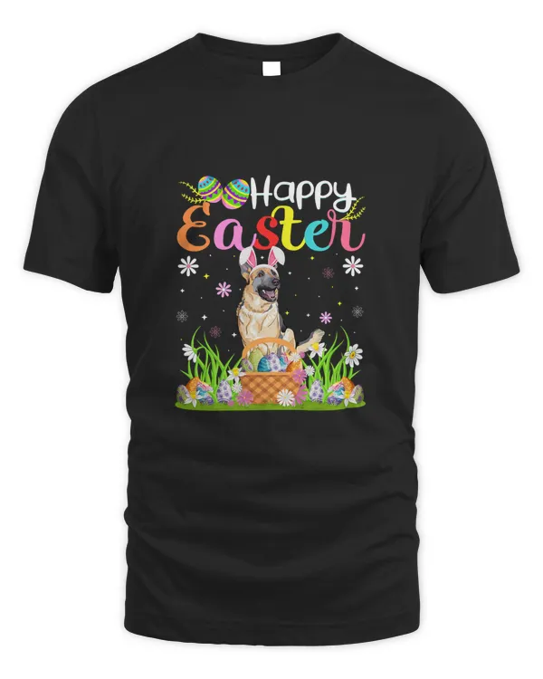 Funny Egg Hunting Bunny Bullmastiff Dog Happy Easter T-Shirt