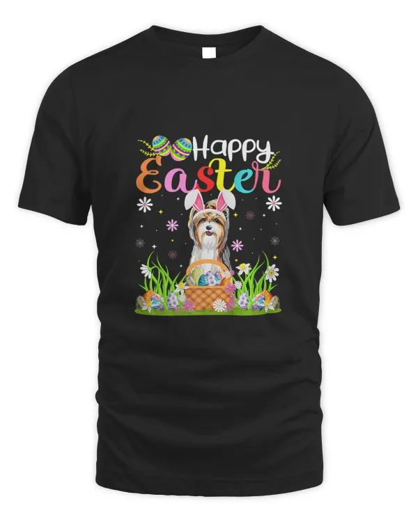 Funny Egg Hunting Bunny Yorkshire Terrier Dog Happy Easter Premium T-Shirt