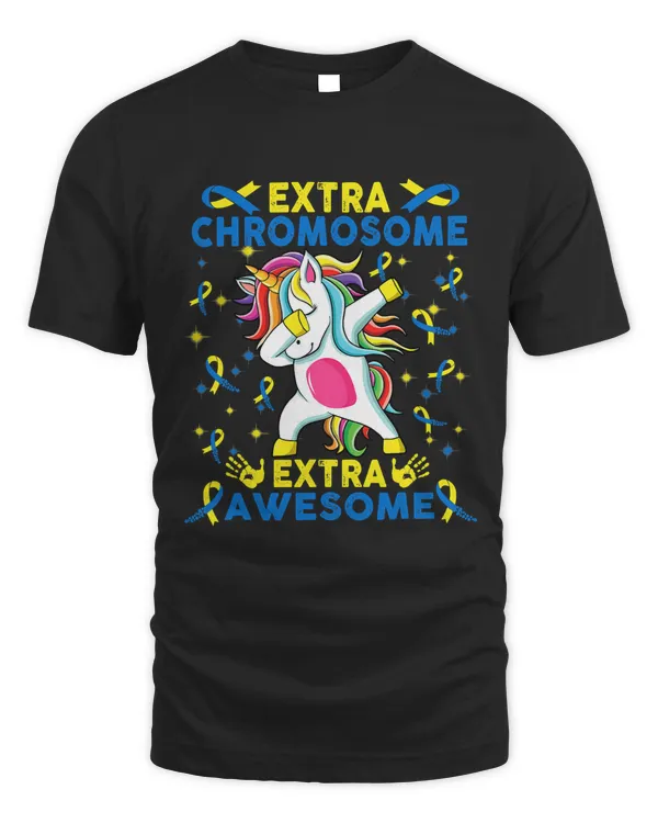 Unicorn Down syndrome awareness extra chromosome ext awesome T-Shirt